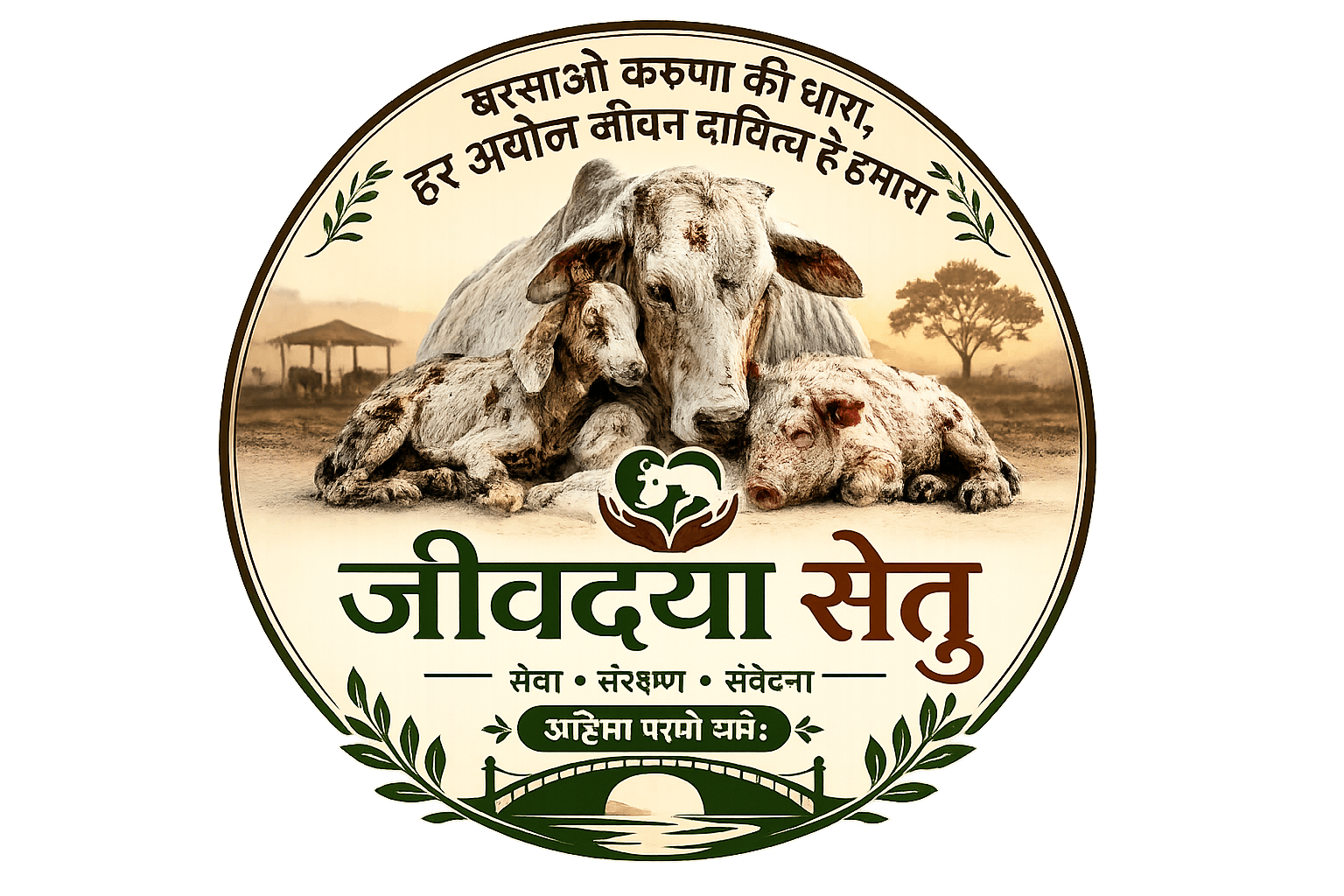Cattle at a Panjrapol supported through Jivdaya Setu
